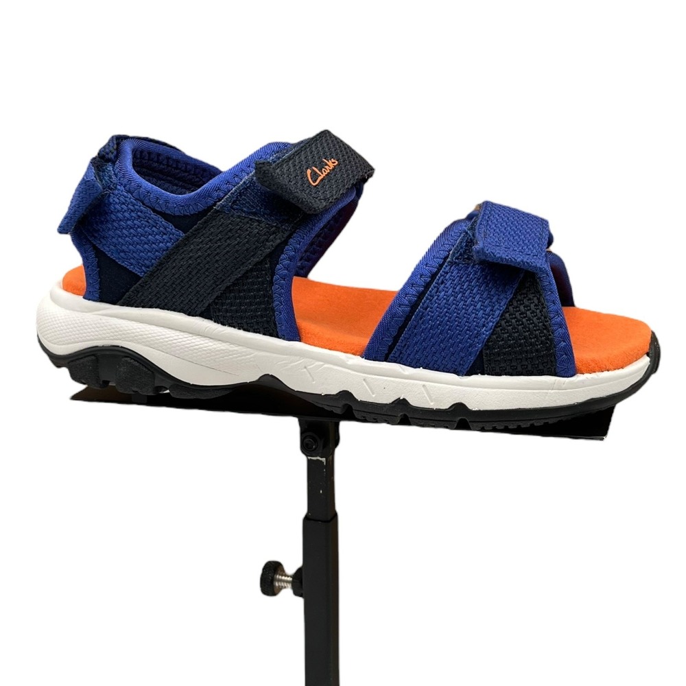 Clarks Toddler Boys Open Toe Adjustable Sandals Size‎ 10 Blue-Black Lightweight